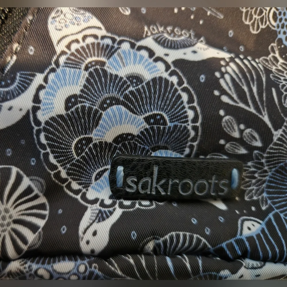 Sakroots Women's Go Sling Backpack in Nylon Eco Twill, Midnight Seascape